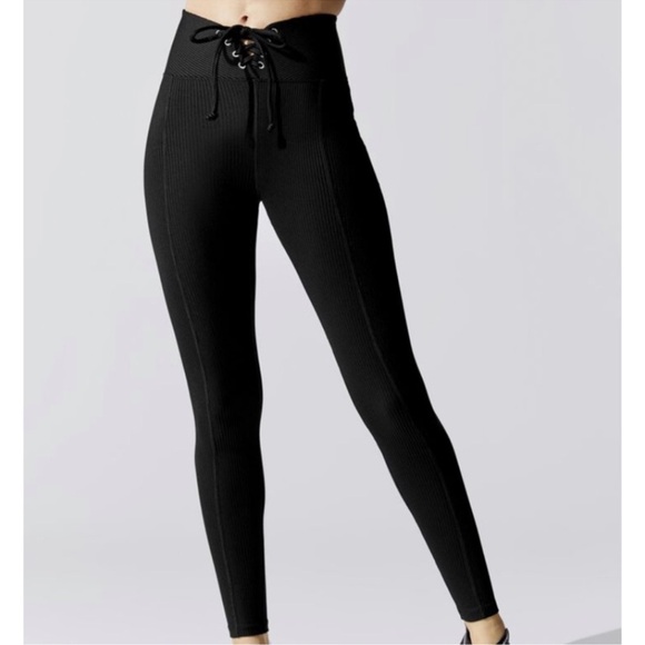 Year of Ours Black Ribbed Football Leggings Small - Picture 1 of 5